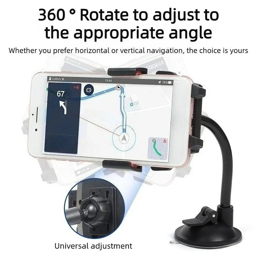 360° Flexible Long Arm Car Phone Mount | Universal Suction Car Phone Mount Qme