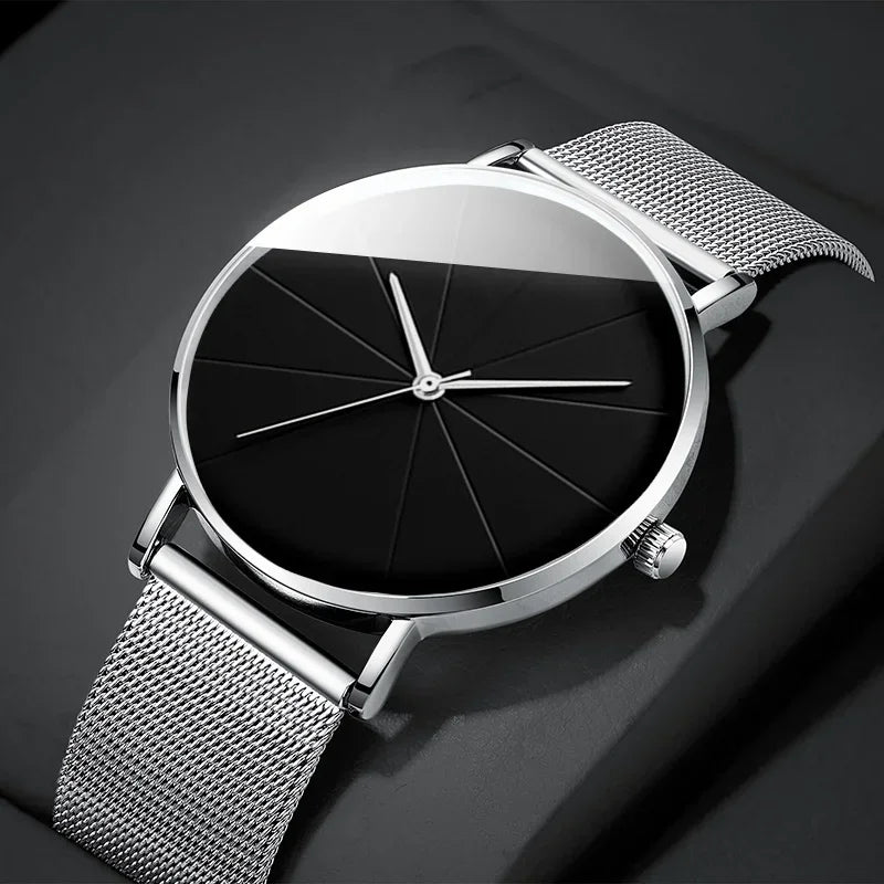 Minimalist Ultra-Thin Men's Business Watch | Stainless Steel Men's Quartz Watch Qme