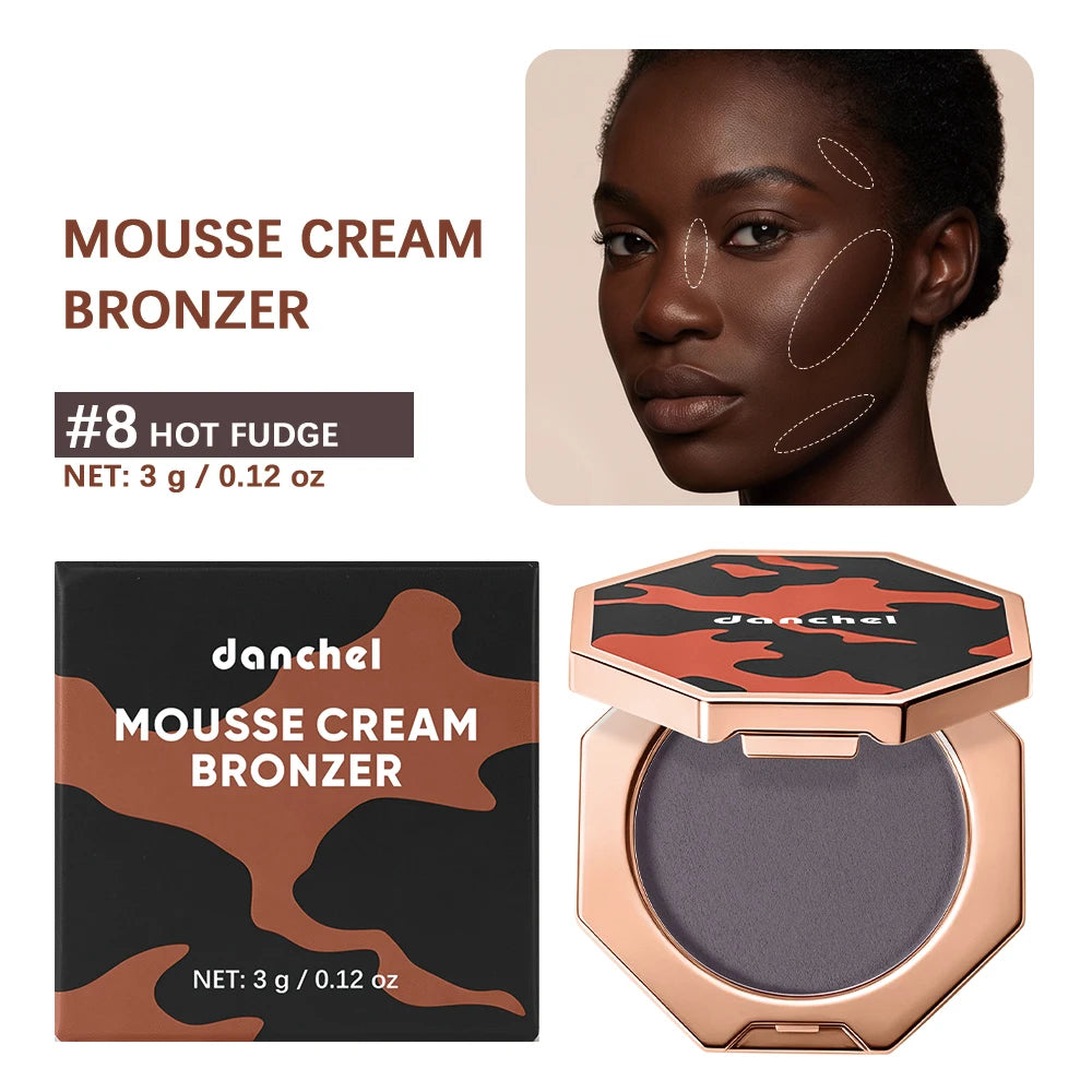 DANCHEL Souffle Mousse Contour Bronzer – Waterproof Long Wear Bronzer & Highlighter Qst 08