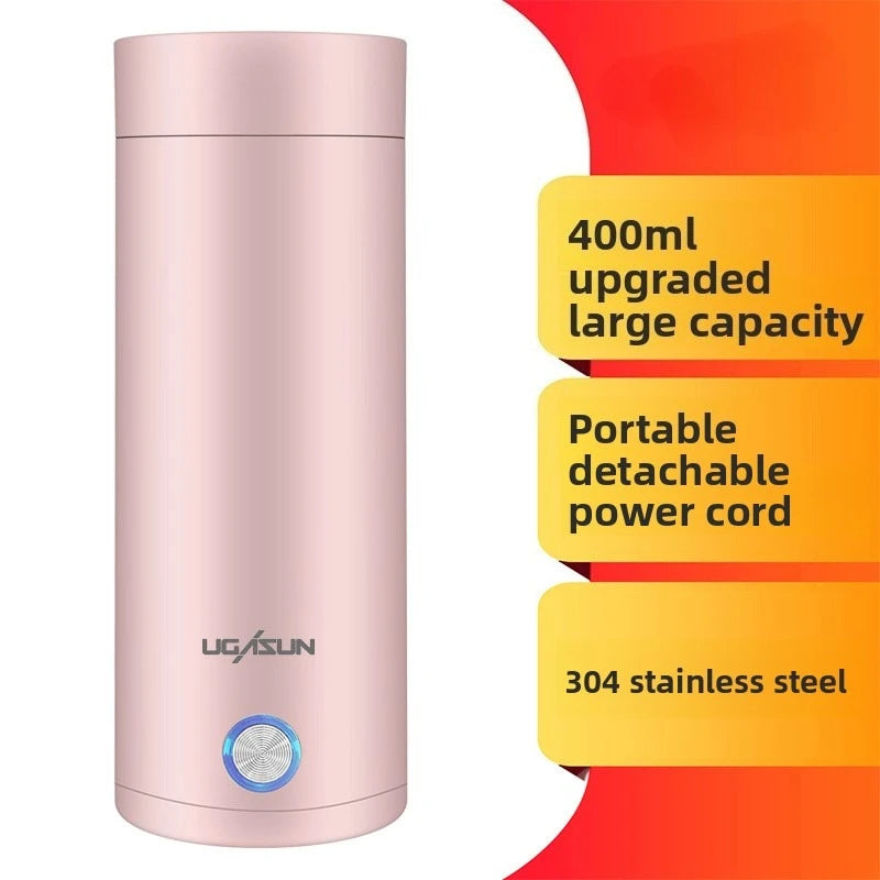 HAOYUNMA 220V Portable Mini Electric Kettle Auto Keep Warm Electric Travel Kettle Qst Pink US