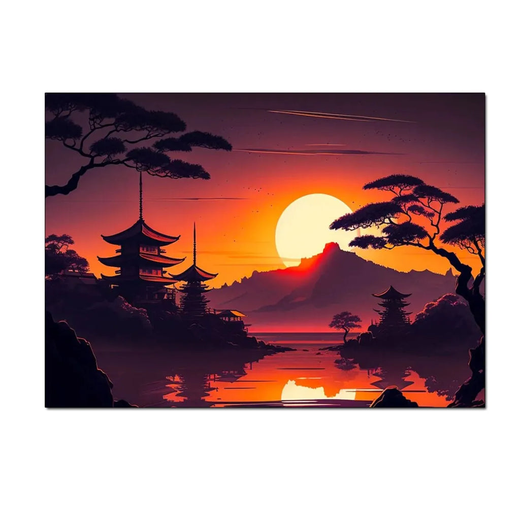 Japanese Landscape Canvas Wall Art Print – Frameless Poster Canvas Wall Art Qst A 40X60cm No Framed