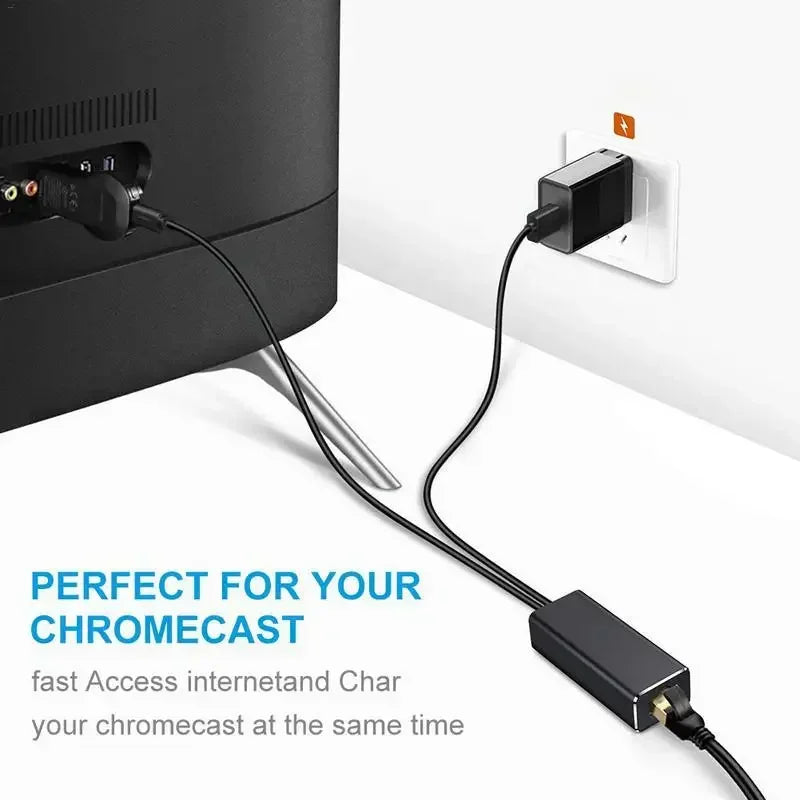 Micro USB to RJ45 Ethernet Adapter for Chromecast & Fire TV USB Ethernet Adapter Qme