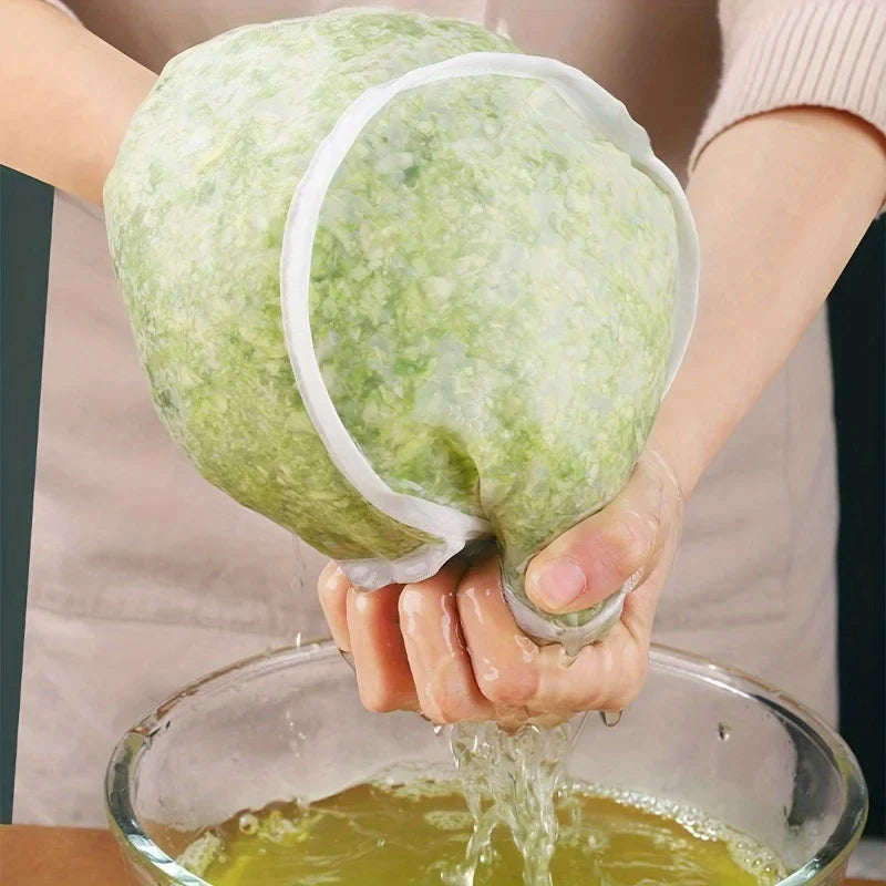 Reusable Vegetable Strainer Bag | Drawstring Squeeze Filter Food Strainer Bag Qme