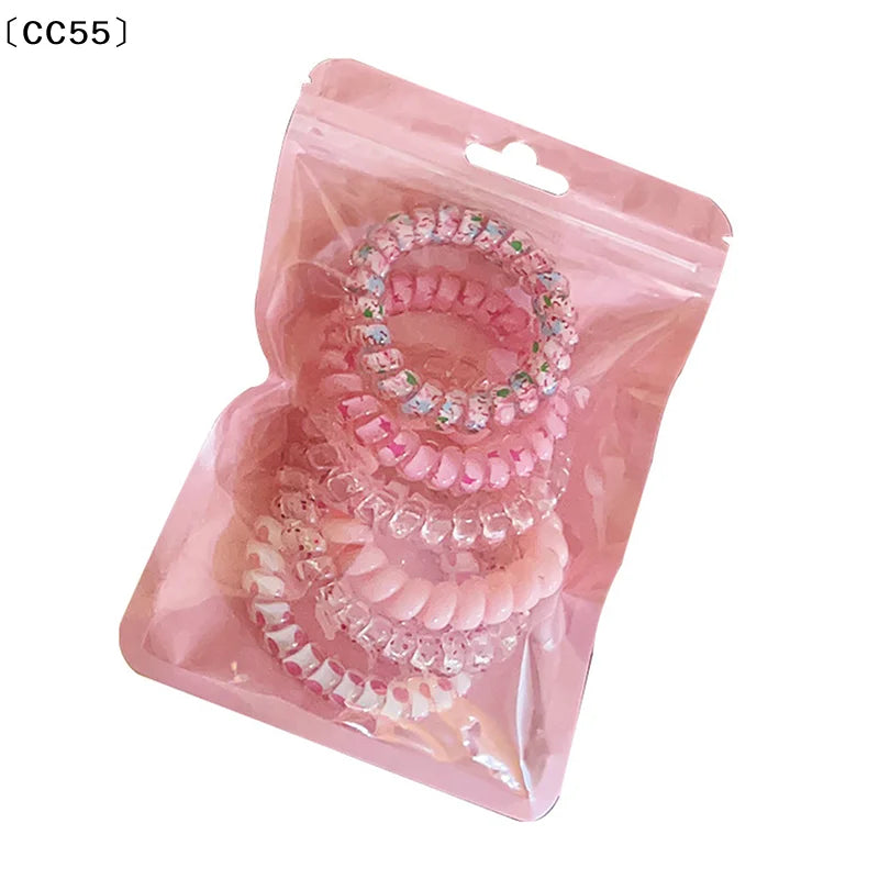 6-Pack Candy Color Spiral Hair Ties – High Elasticity Coil Bands Hair Ties Set Qst