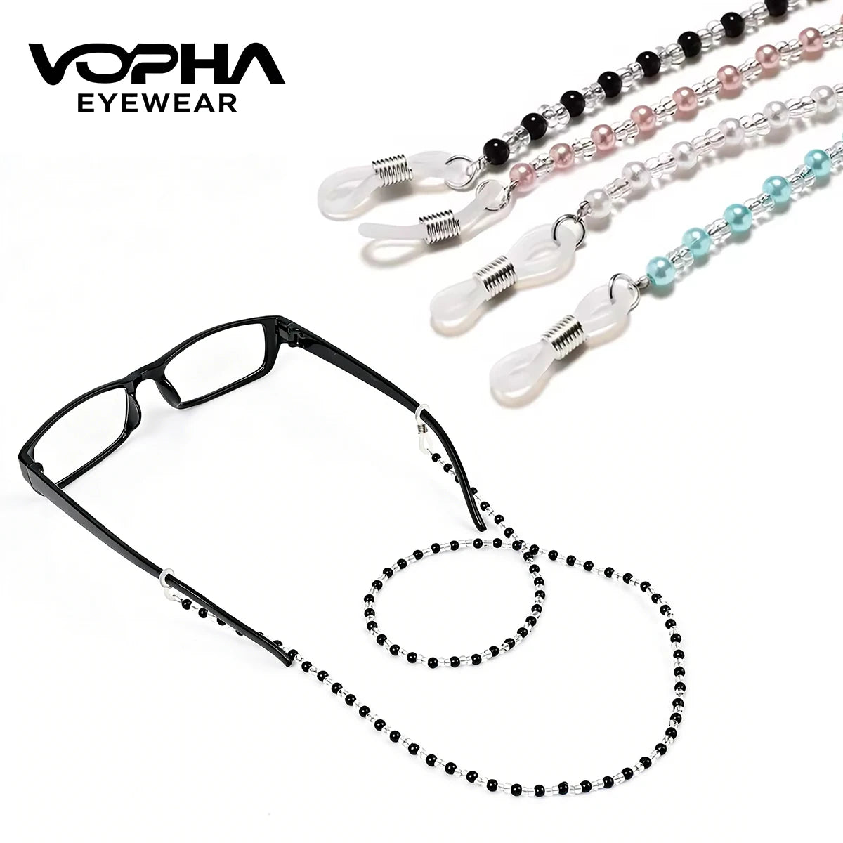 Pearl Beaded Eyeglass Chain Sunglass Holder Strap Lanyard Eyeglass Chain Lanyard Qst