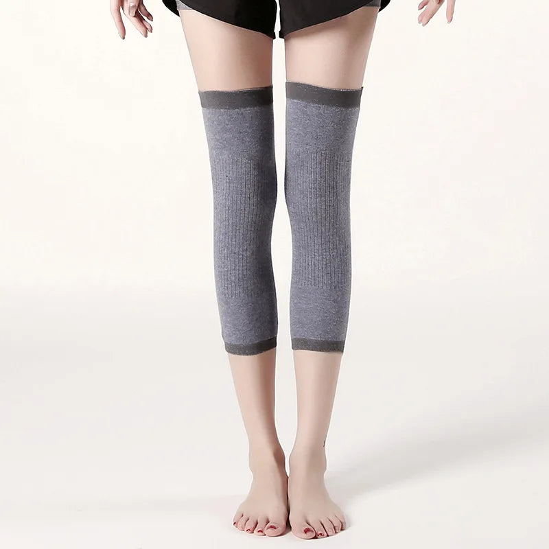 Cashmere Knee Warmers – Elastic Thermal Support Sleeves Thermal Knee Warmers Qme Light Grey 1pair