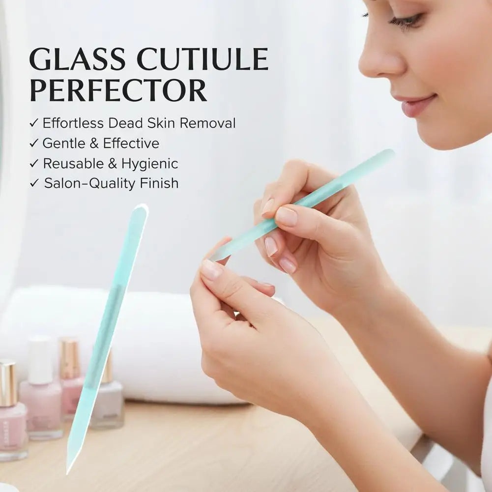 Crystal Glass Cuticle Pusher Dual-Ended Manicure Stick Tool Cuticle Pusher Tool Qme