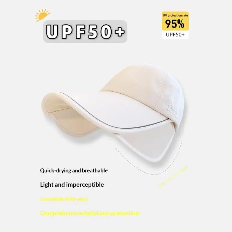 Women's Wide Brim Ponytail Sun Hat – Lightweight UV Cap Wide Brim Sun Hat Qst Khaki