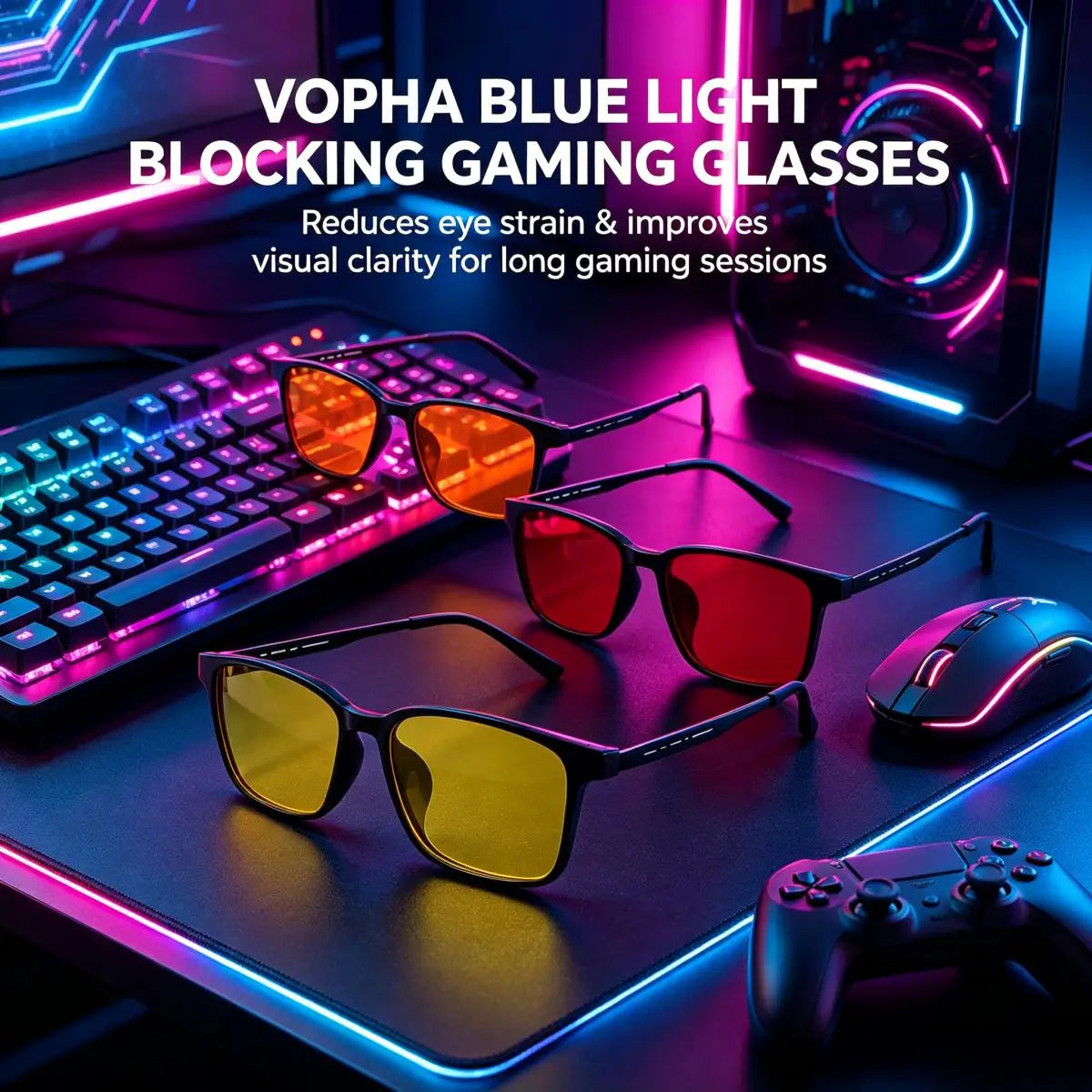 VOPHA S69 Blue Light Blocking Glasses – Unisex Small Frame Blue Light Glasses Qst