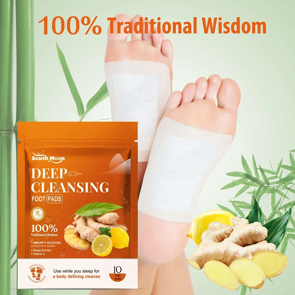 Ginger Foot Pads – Deep Cleansing Sleep Patches (10 Pack) Foot Care Patches Qme