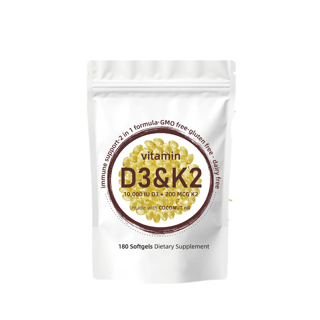Vitamin D3 & K2 180 Softgels – Non-GMO with Coconut Oil Vitamin Supplement Qst Default Title