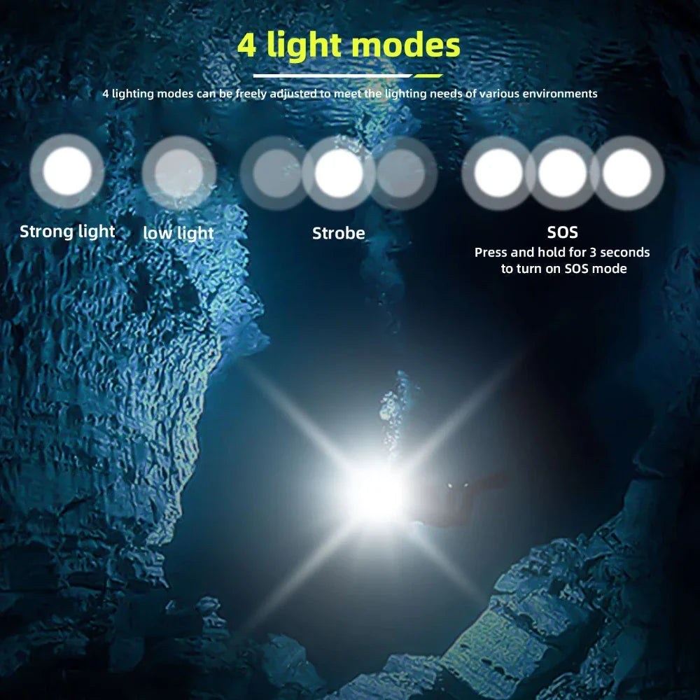 Scuba Diving Headlamp 10000LM IPX8 Waterproof LED 40M Torch Dive Headlamp Qst