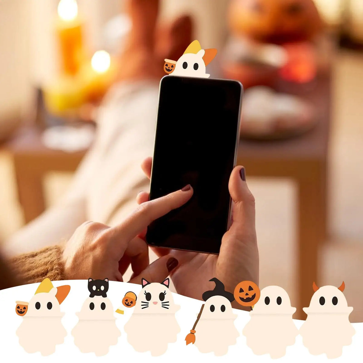 Halloween Ghost Phone Accessory Figure & Desk Decor Halloween Novelty Decor Qme