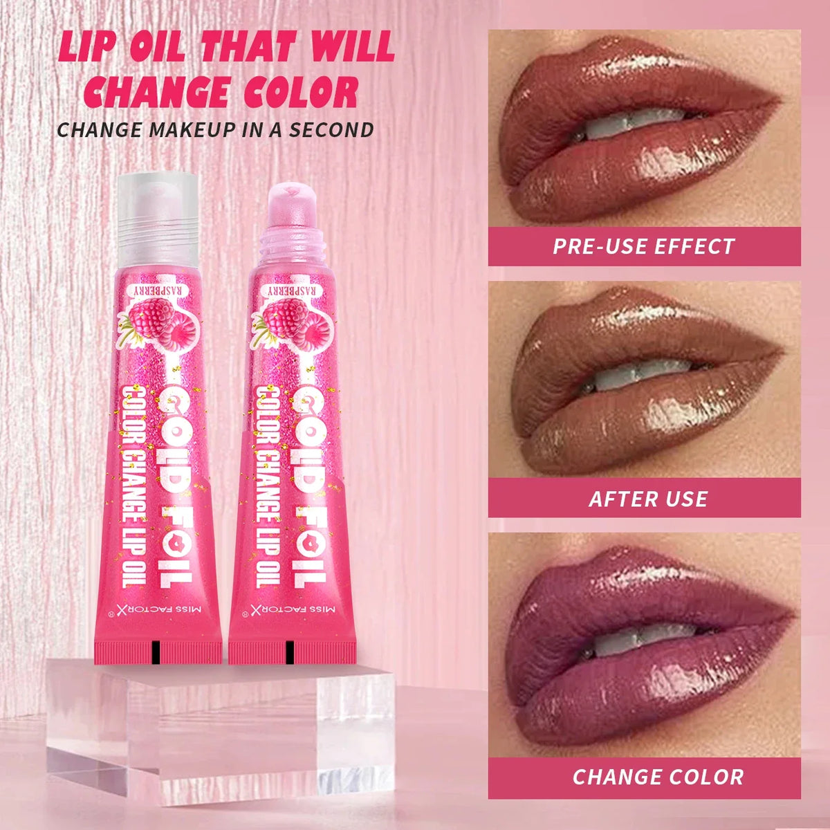 Shiny Lip Oil – Deep Moisturizing Foil Brightening Lip Color Lip Oil Gloss Qme