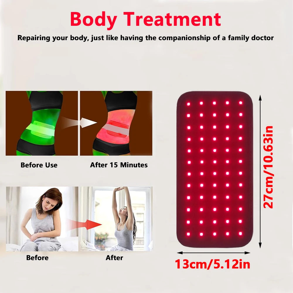 LED Red Light Therapy Belt 660nm 850nm – 60 LED Wrap Band Red Light Therapy Belt Qst