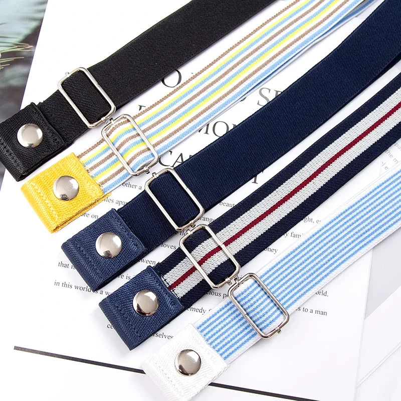 Women's Elastic Buckle-Free Canvas Waist Belt | 29 Colors Elastic Waist Belt Qme