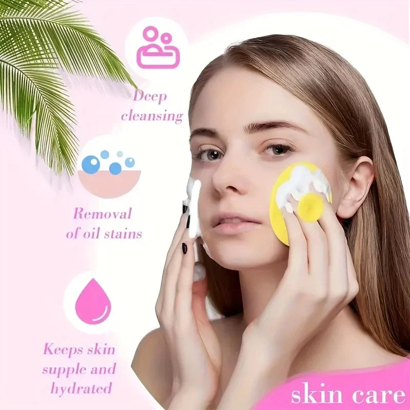 Silicone Facial & Body Exfoliating Brush | Daily Cleanser Exfoliating Skin Brush Qme