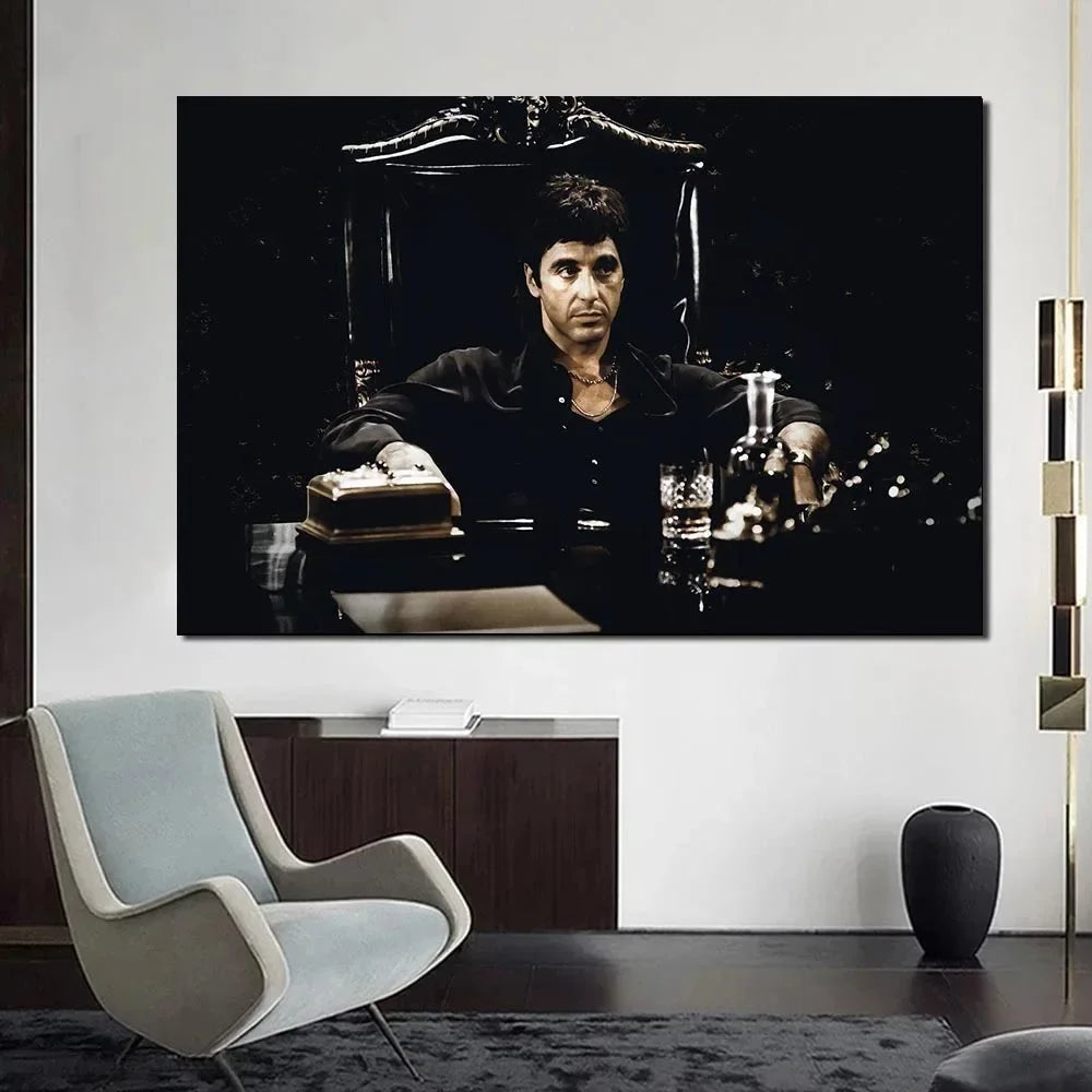 Scarface Tony Montana Canvas Wall Art – Movie Poster Print Canvas Wall Art Qst