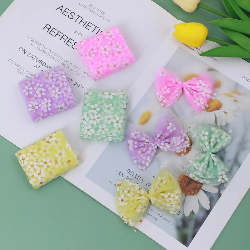 5 Yards Floret Tulle Daisy Ribbon Roll – DIY Craft & Bow Decorative Craft Ribbon Qme
