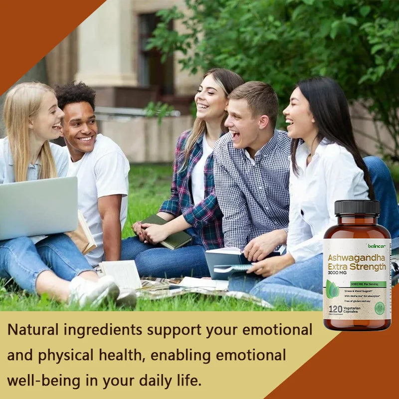 Ashwagandha 3000mg Capsules with Black Pepper | VITALXTRA Herbal Supplement Qst