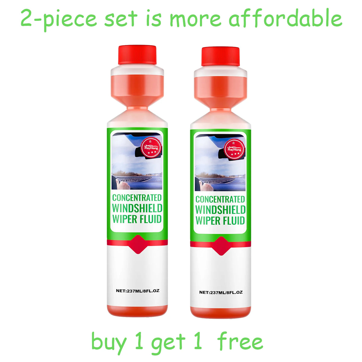 Rayhong Windshield Wiper Fluid Concentrate 237ml | Clear View Wiper Fluid Concentrate Qst 2pcs