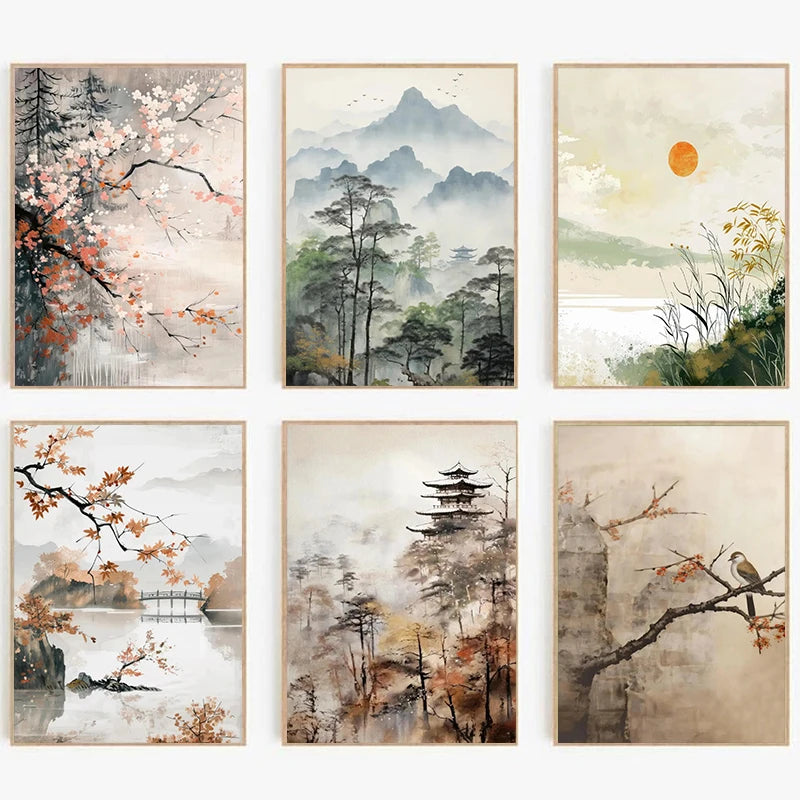 Zen Minimalist Landscape Canvas Print | Frameless Wall Art Canvas Wall Art Qst