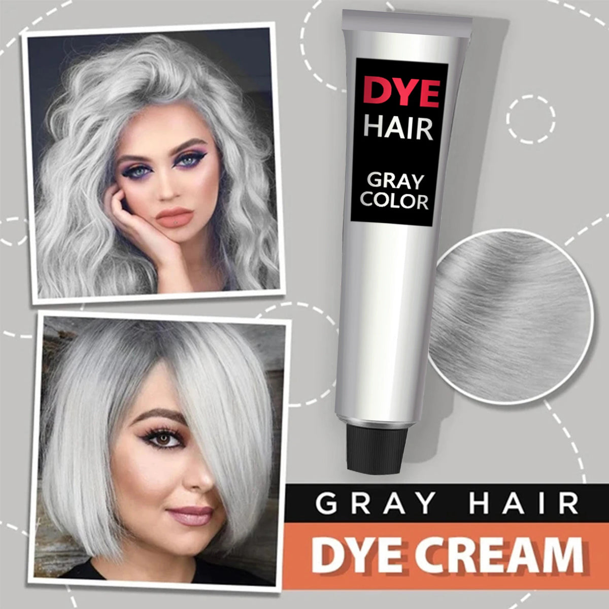 Eelhoe Smoky Gray Permanent Hair Dye Cream – Silver Grey Hair Dye Cream Qst