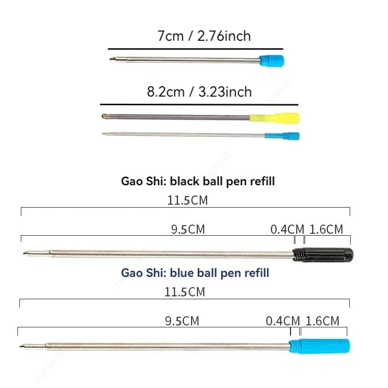 Ballpoint Pen Refills 0.7mm Medium Tip – Blue & Black Ink Pen Refills Qme