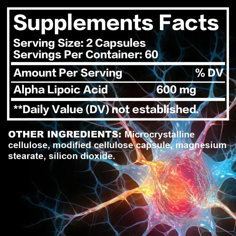 Alpha Lipoic Acid 600mg Softgels – Antioxidant & Metabolism Antioxidant Supplement Qst