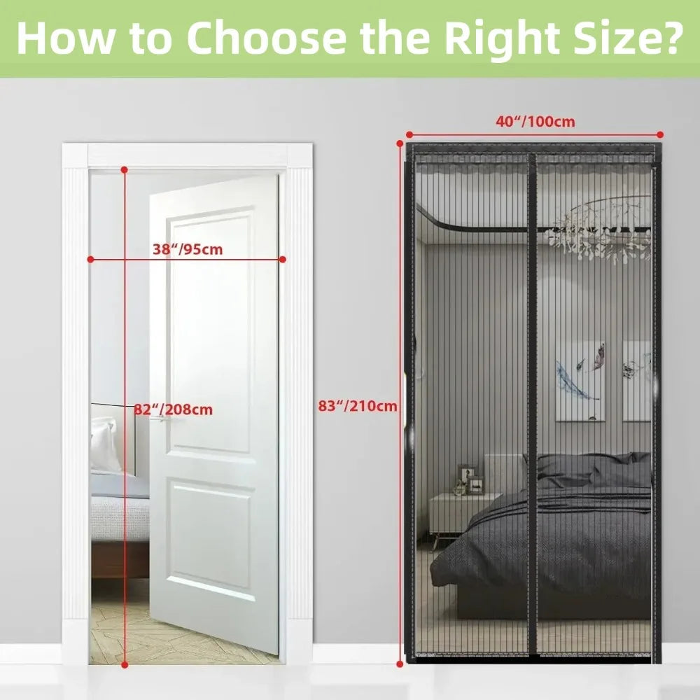 Magnetic Screen Door Curtain – Auto-Close Mosquito Mesh Net Magnetic Screen Door Qme
