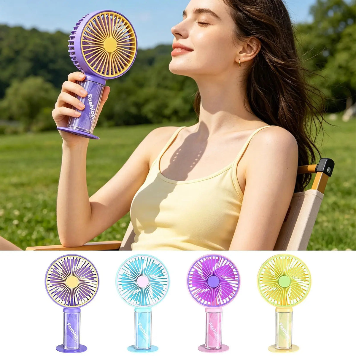 Rechargeable Handheld Fan – 3 Speeds Portable Travel Fan Portable Handheld Fan Qme