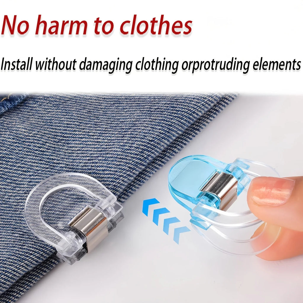 Transparent Invisible Pants Clips – Jeans & Wide-Leg Trousers (4 Pack) Pants Clips Qme
