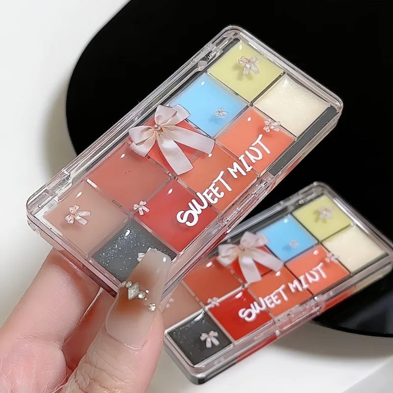 2-Pack 10-Color Tinted Lip Jelly Palette – Mirror Gloss Lipstick Lip Jelly Palette Qst