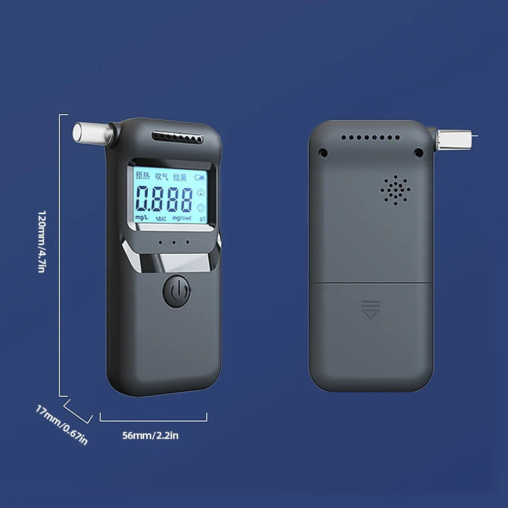 Digital Breathalyzer LCD Display & 5 Mouthpieces | ALLOET Breathalyzer Tester Qme