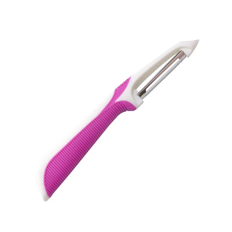 Stainless Steel Multifunctional Peeler – Anti-Slip Handle Vegetable Peeler Qme Pink