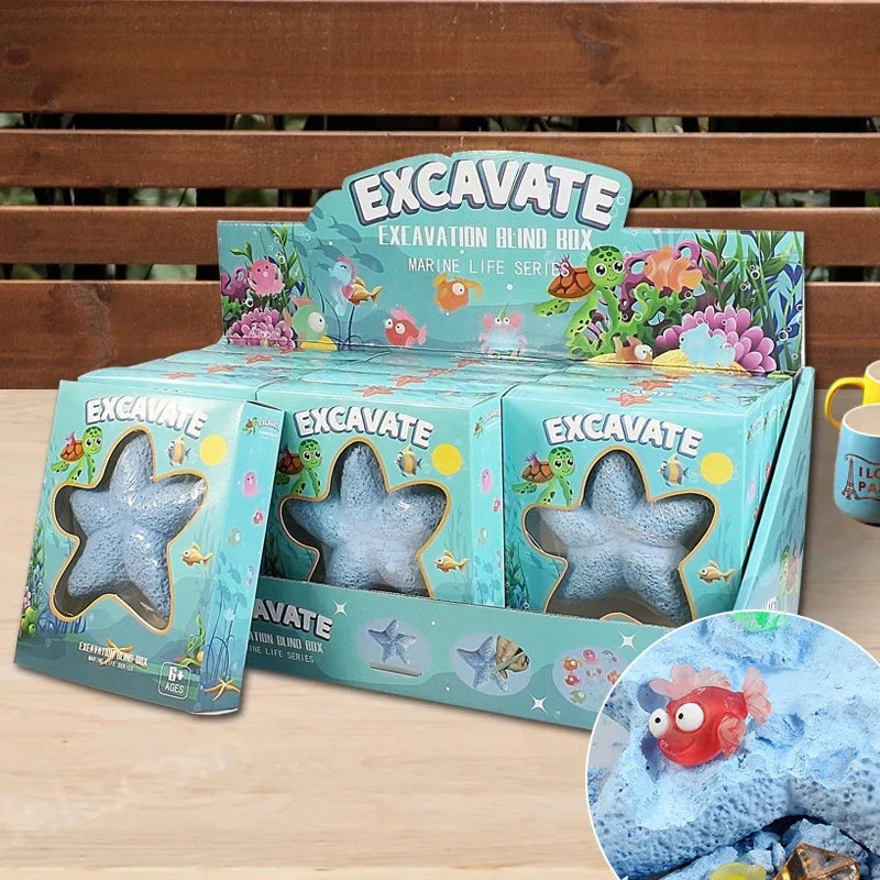 Starfish Gemstone Dig Excavation Toy – Kids Science Kit Kids Excavation Kit Qme