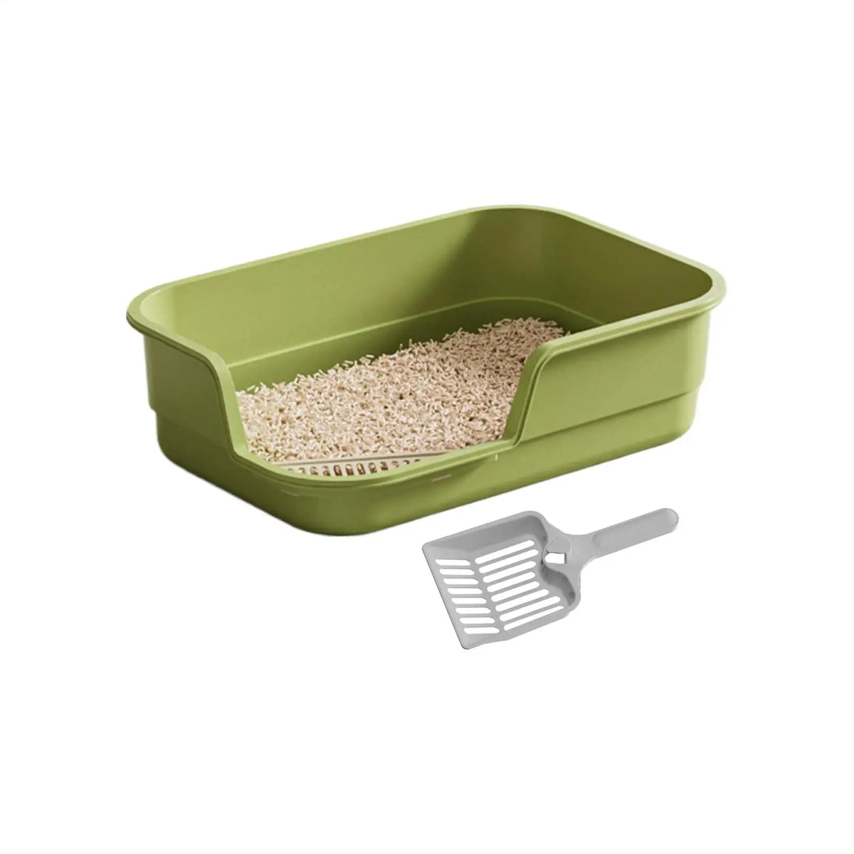 Semi-Enclosed Cat Litter Box with Scoop – Easy Clean & Odor Control Cat Litter Box Qme