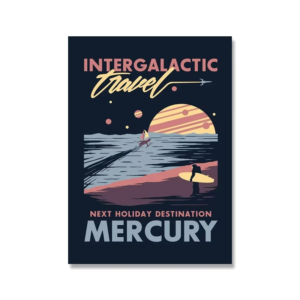 Welcome to Mars Retro Futuristic Canvas Wall Art Print Canvas Wall Art Qst 6 40x50cm Unframed