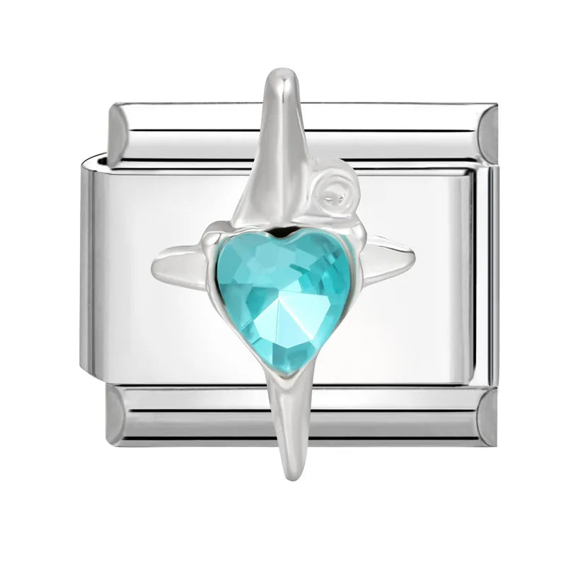 Zircon Stars & Cherry Italian Charm Links | DIY Bracelet Italian Charm Links Qme Style 11