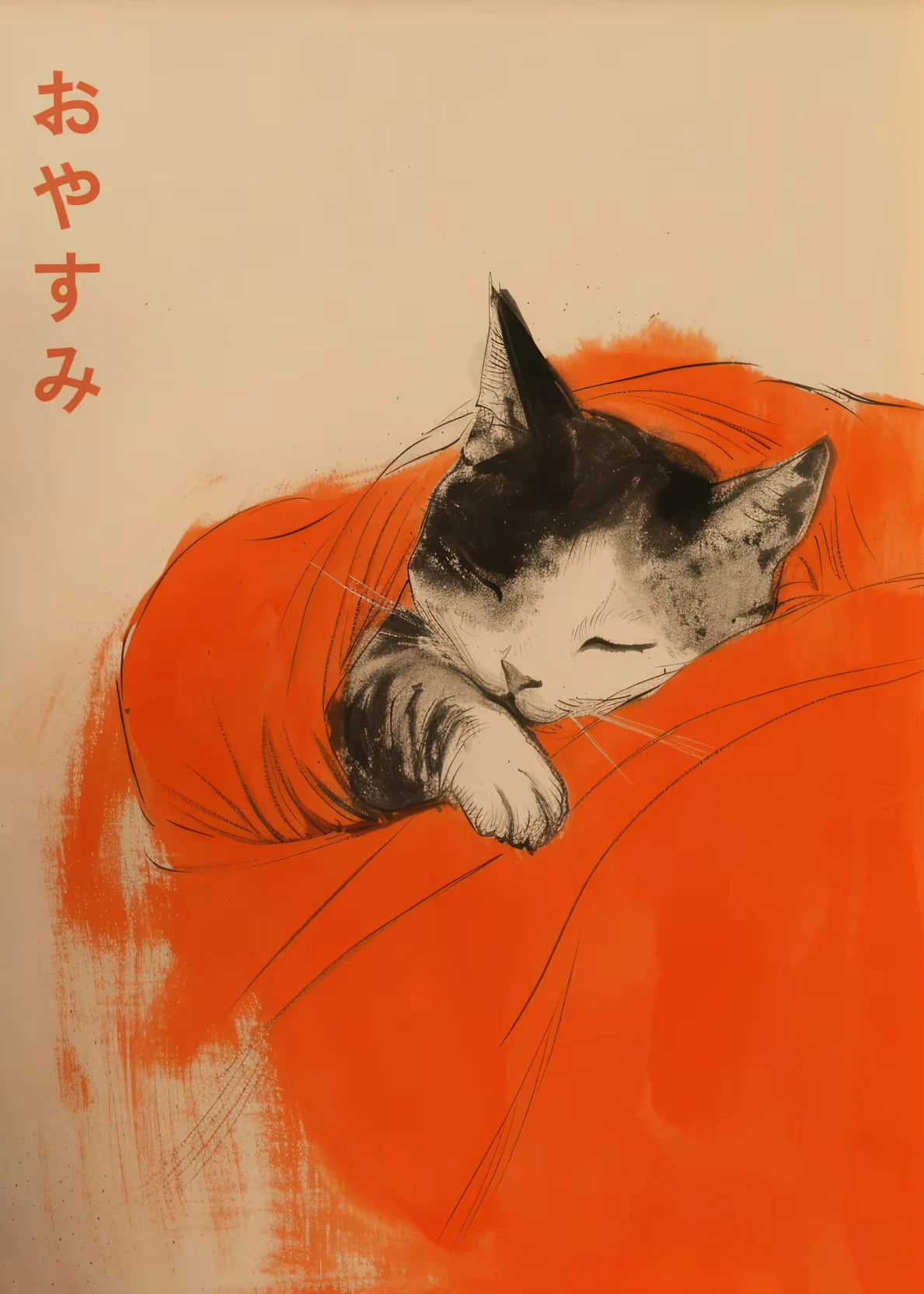 Japanese Sushi Chef Cat Canvas Print – Kitchen Wall Art Decor Canvas Wall Art Qst 1 50X70cm No Framed