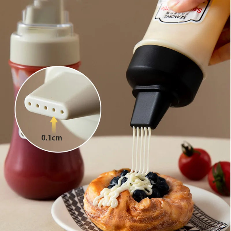 Condiment Squeeze Bottles with Nozzles – 350ml Plastic Set Condiment Squeeze Bottles Qme