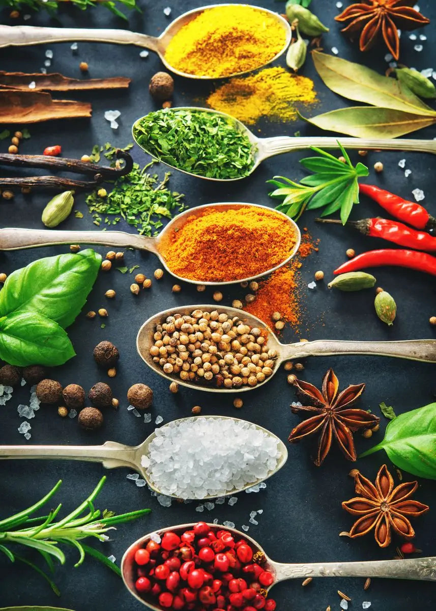 Colorful Spices Canvas Wall Art – Kitchen & Restaurant Decor