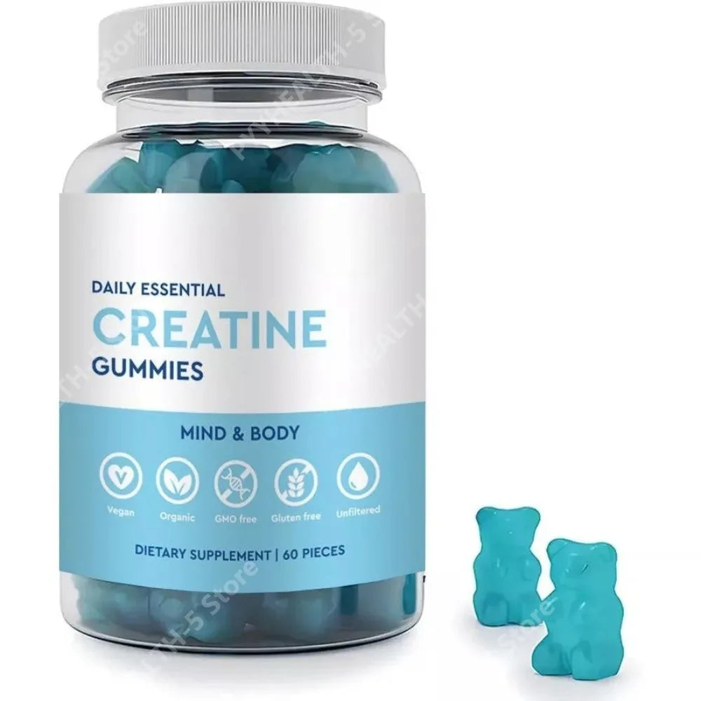 Creatine Gummies Vegan Non-GMO Gluten-Free | 60 Count Creatine Supplement Qst 60 Count(Pack of 1)