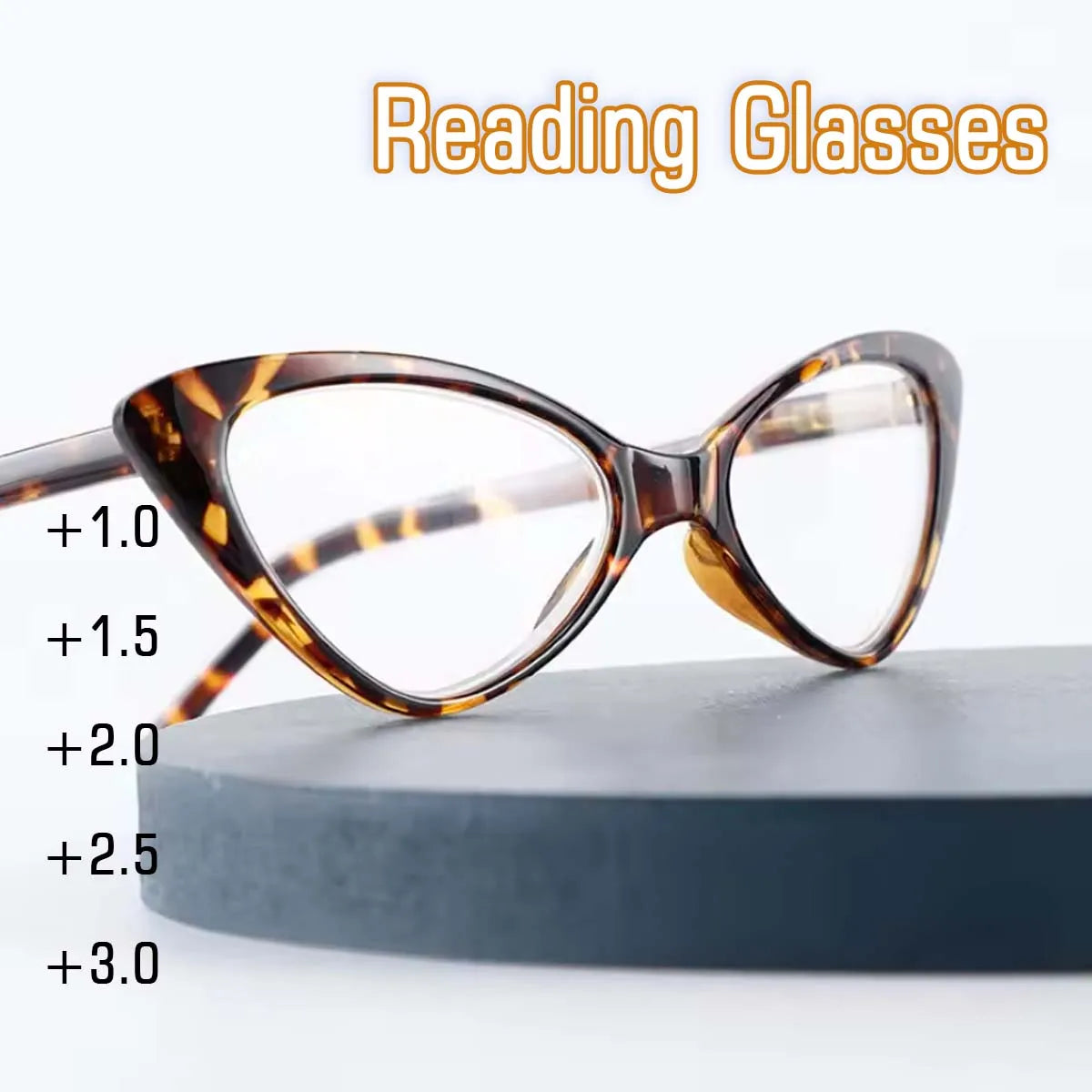 VOPHA Vintage Cat Eye Reading Glasses Women HD Lens +1–+3 Reading Glasses Qst