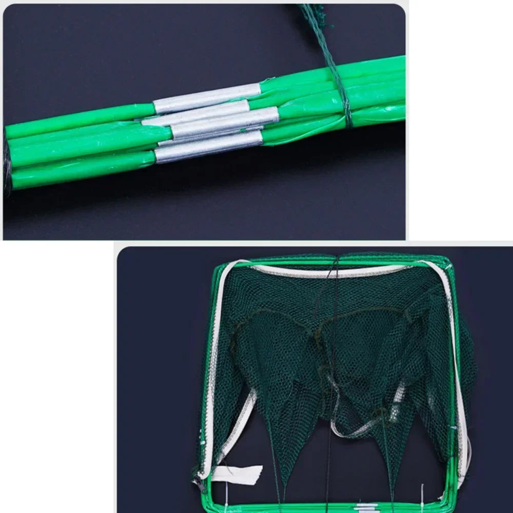 Folding Mesh Fishing Trap Net – Crayfish Crab Shrimp Catcher Fishing Trap Net Qme