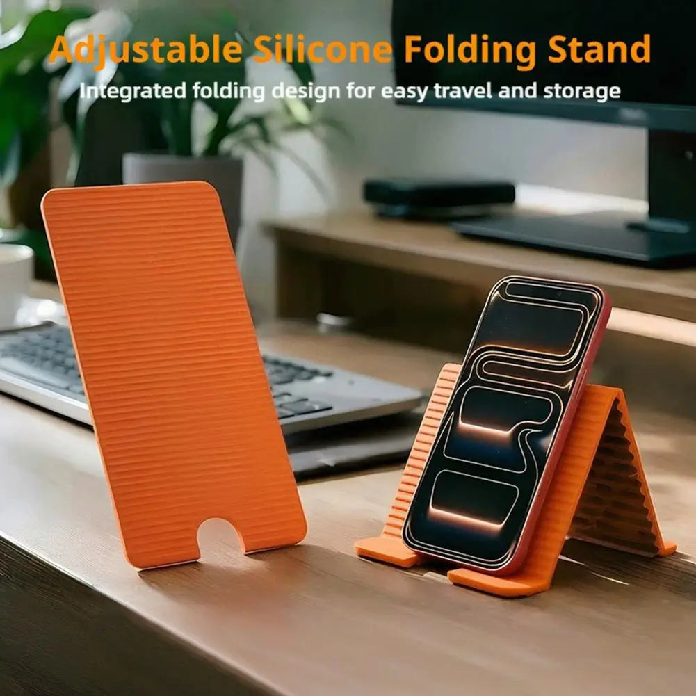 Portable Foldable Phone Stand – Flexible Silicone Desk Holder Phone & Tablet Stand Qme