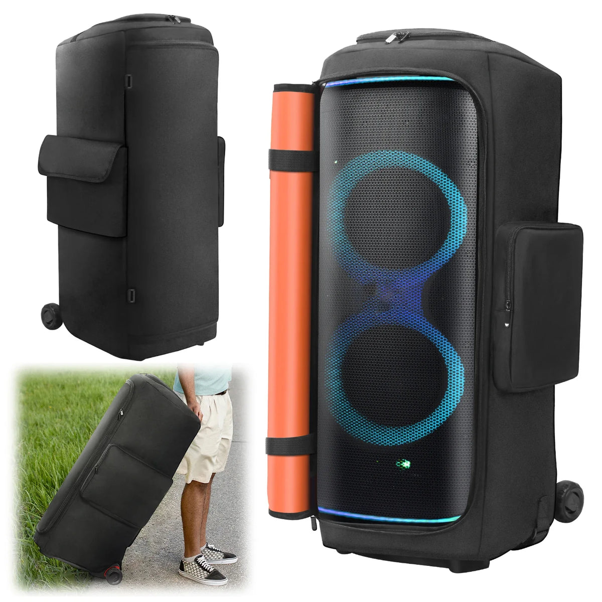 JBL Partybox 720 Padded Dust Case with Mic Pocket | Leather Speaker Protective Case Qme
