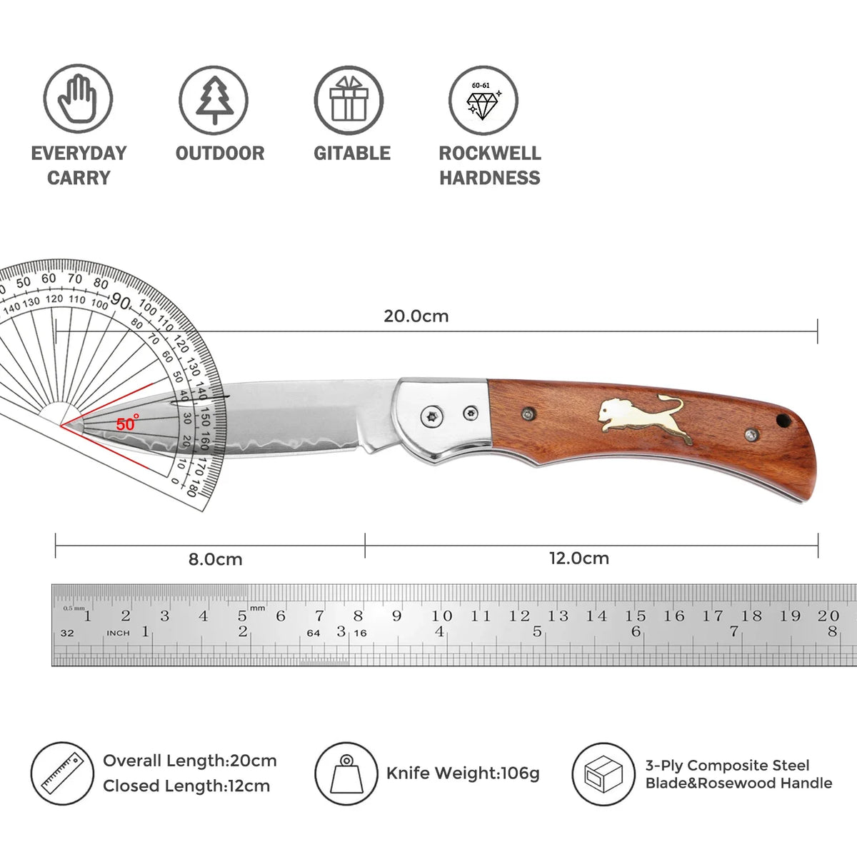 XITUO VG10 Folding Pocket Knife – Camping & Outdoor Blade Folding Pocket Knife Qst