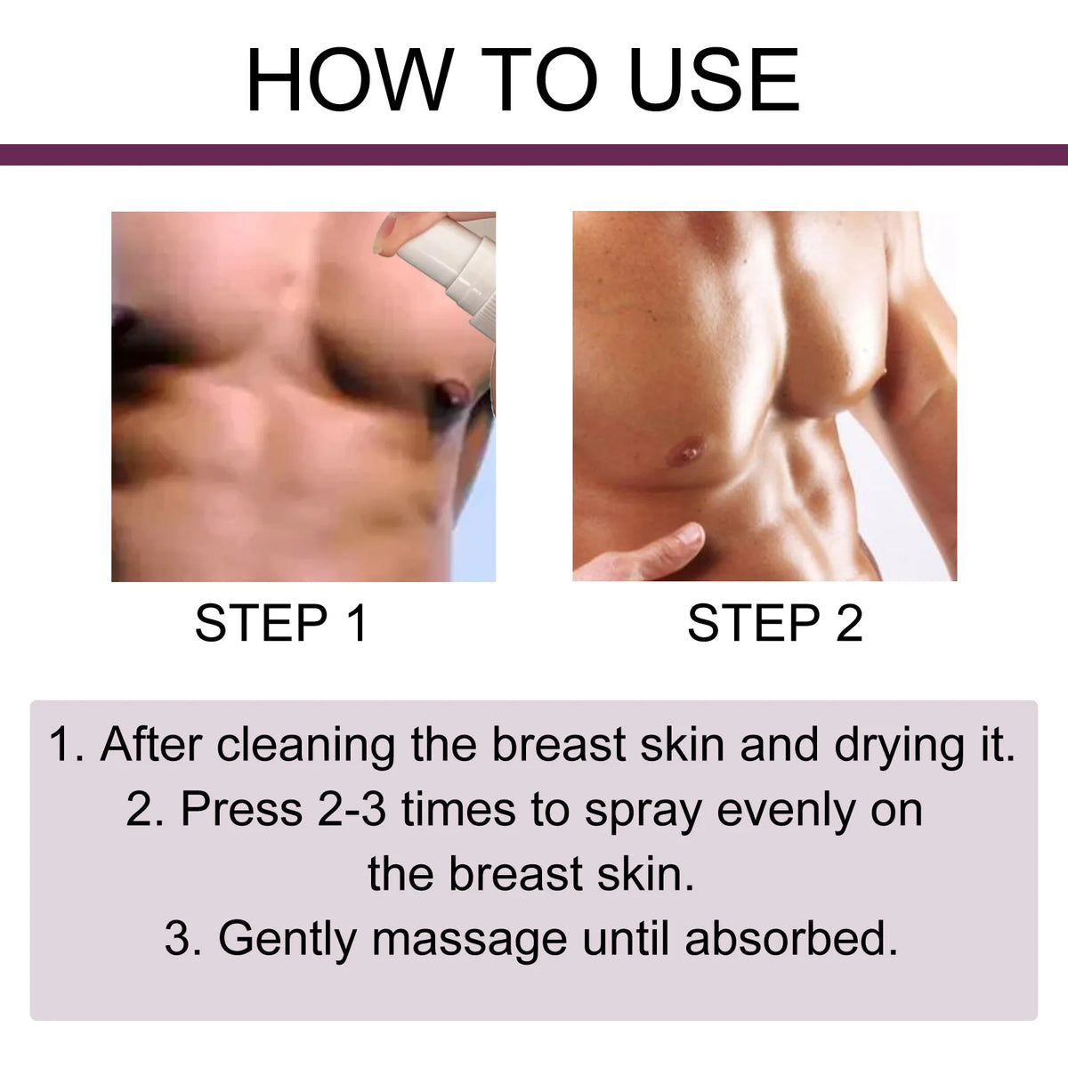 South Moon Men's Chest Sculpting Massage Spray 30ml Body Sculpting Spray Qst