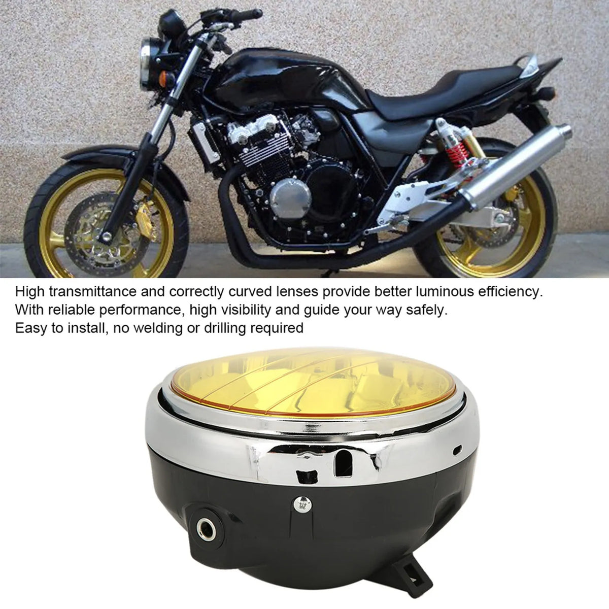 Retro Motorcycle Headlight 7" – CB400, Hornet, VTEC Fitment Motorcycle Headlight Qst
